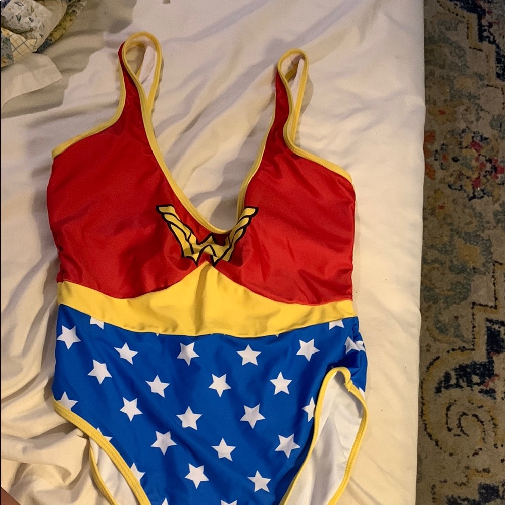 Women's Heroic One Piece Swimsuit - Red, Yellow, and Blue